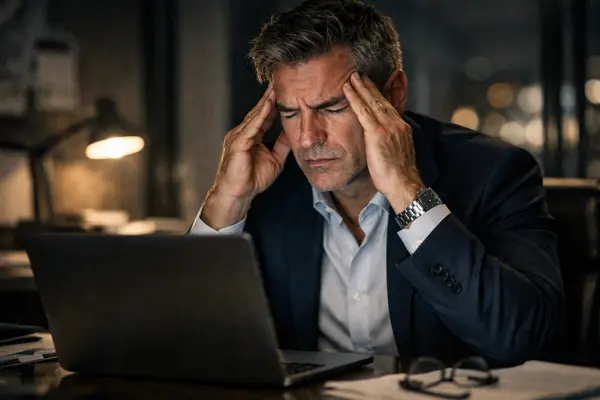 Tired professional man